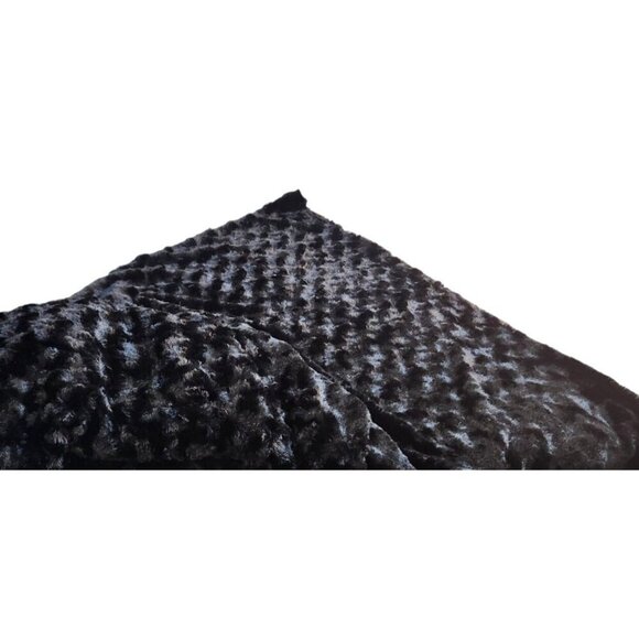 Black Luxe Faux Fur Minky Swirl Fabric 60 inch wide by 2 yards. New. - Picture 4 of 8